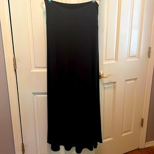 Lularoe maxi skirt with fold over waistband solid black barely worn